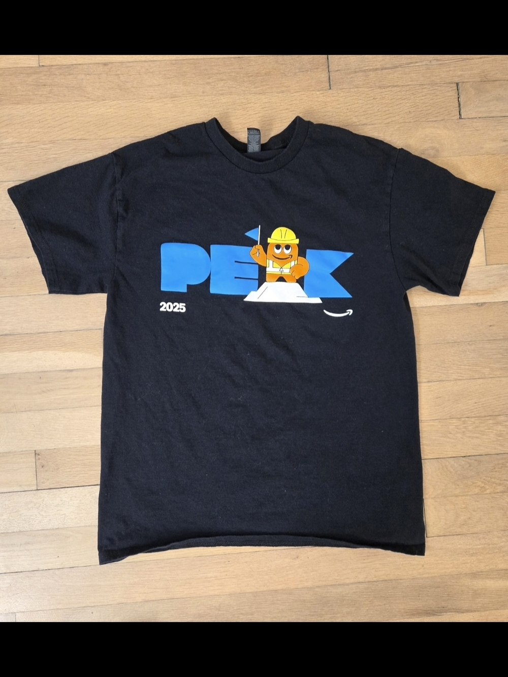 Amazon PEAK 2025 Graphic Tee - Black with Blue & White Print